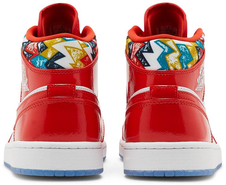 Air Jordan 1 Mid Gets Swathed in Geometric Prints DC7294-600